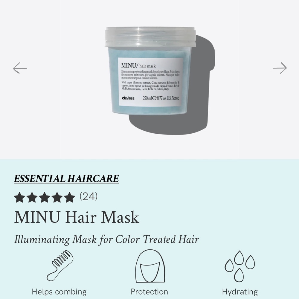 Davines minu hair mask